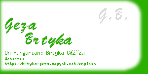 geza brtyka business card